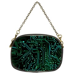 Circuits Circuit Board Green Chain Purse (one Side) by Ndabl3x