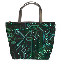 Circuits Circuit Board Green Bucket Bag by Ndabl3x