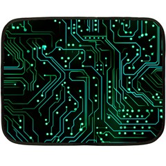 Circuits Circuit Board Green Fleece Blanket (mini) by Ndabl3x