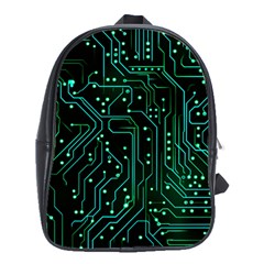 Circuits Circuit Board Green School Bag (xl) by Ndabl3x