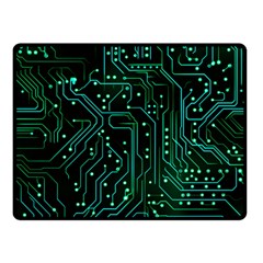 Circuits Circuit Board Green Two Sides Fleece Blanket (small) by Ndabl3x