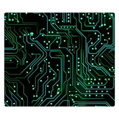 Circuits Circuit Board Green Two Sides Premium Plush Fleece Blanket (small) by Ndabl3x