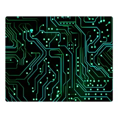 Circuits Circuit Board Green Two Sides Premium Plush Fleece Blanket (large) by Ndabl3x