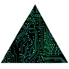 Circuits Circuit Board Green Wooden Puzzle Triangle by Ndabl3x