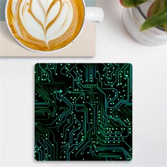 Circuits Circuit Board Green Uv Print Square Tile Coaster  by Ndabl3x