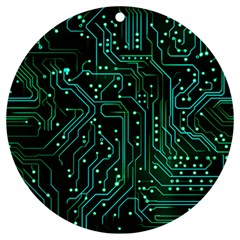 Circuits Circuit Board Green Uv Print Acrylic Ornament Round by Ndabl3x