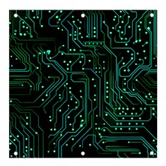 Circuits Circuit Board Green Banner And Sign 4  X 4  by Ndabl3x