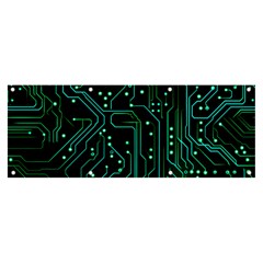 Circuits Circuit Board Green Banner And Sign 8  X 3  by Ndabl3x