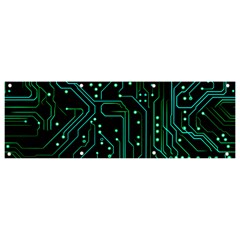 Circuits Circuit Board Green Banner And Sign 9  X 3  by Ndabl3x