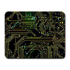 Circuits Circuit Board Yelow Small Mousepad by Ndabl3x