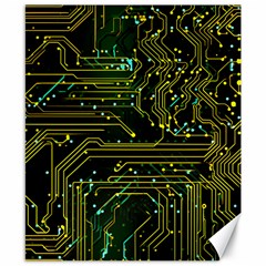 Circuits Circuit Board Yelow Canvas 8  X 10 