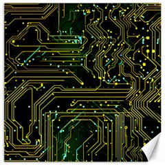 Circuits Circuit Board Yelow Canvas 12  X 12  by Ndabl3x