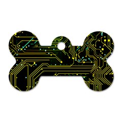 Circuits Circuit Board Yelow Dog Tag Bone (one Side) by Ndabl3x