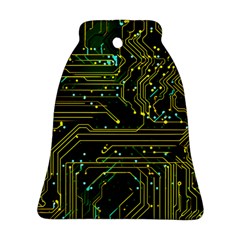 Circuits Circuit Board Yelow Ornament (bell) by Ndabl3x