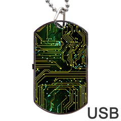 Circuits Circuit Board Yelow Dog Tag Usb Flash (two Sides) by Ndabl3x