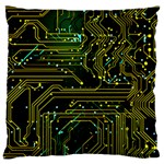 Circuits Circuit Board Yelow Large Cushion Case (Two Sides) Front