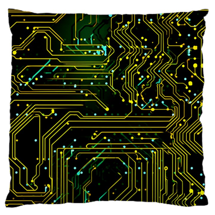 Circuits Circuit Board Yelow Large Cushion Case (Two Sides)