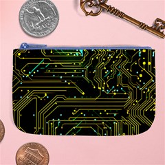 Circuits Circuit Board Yelow Large Coin Purse by Ndabl3x