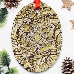 Marble Texture Pattern Seamless Oval Ornament (Two Sides)