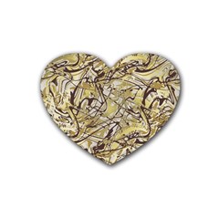 Marble Texture Pattern Seamless Rubber Heart Coaster (4 pack)