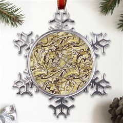 Marble Texture Pattern Seamless Metal Large Snowflake Ornament