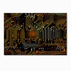 Circuits Circuit Board Orange Technology Postcards 5  X 7  (pkg Of 10) by Ndabl3x