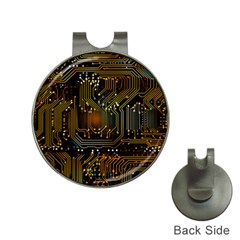 Circuits Circuit Board Orange Technology Hat Clips With Golf Markers by Ndabl3x