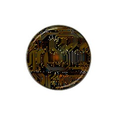 Circuits Circuit Board Orange Technology Hat Clip Ball Marker by Ndabl3x