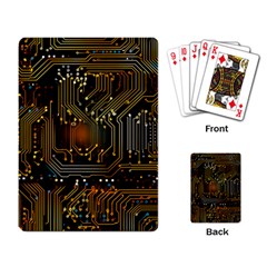 Circuits Circuit Board Orange Technology Playing Cards Single Design (rectangle) by Ndabl3x