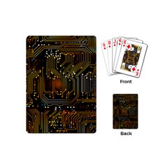 Circuits Circuit Board Orange Technology Playing Cards Single Design (mini) by Ndabl3x