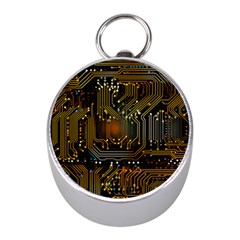 Circuits Circuit Board Orange Technology Mini Silver Compasses by Ndabl3x