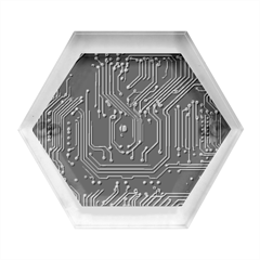 Circuits Circuit Board Orange Technology Hexagon Wood Jewelry Box by Ndabl3x