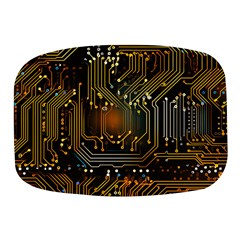 Circuits Circuit Board Orange Technology Mini Square Pill Box by Ndabl3x