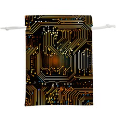 Circuits Circuit Board Orange Technology Lightweight Drawstring Pouch (xl) by Ndabl3x