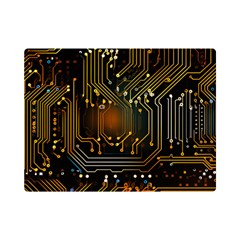 Circuits Circuit Board Orange Technology Premium Plush Fleece Blanket (mini) by Ndabl3x