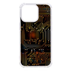 Circuits Circuit Board Orange Technology Iphone 13 Pro Tpu Uv Print Case by Ndabl3x