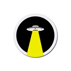 Ufo Flying Saucer Extraterrestrial Rubber Round Coaster (4 Pack) by Cendanart