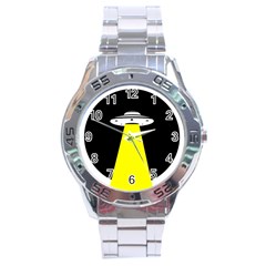 Ufo Flying Saucer Extraterrestrial Stainless Steel Analogue Watch by Cendanart