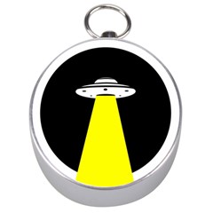 Ufo Flying Saucer Extraterrestrial Silver Compasses by Cendanart