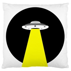 Ufo Flying Saucer Extraterrestrial Large Premium Plush Fleece Cushion Case (two Sides) by Cendanart