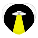 Ufo Flying Saucer Extraterrestrial Heart Glass Fridge Magnet (4 pack) Front