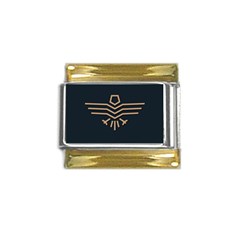 Eagle Bird Gold Trim Italian Charm (9mm) by Cendanart