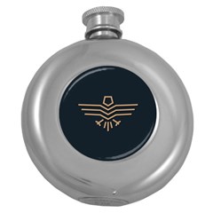 Eagle Bird Round Hip Flask (5 Oz) by Cendanart