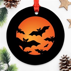 Halloween Bats Moon Full Moon Ornament (round) by Cendanart