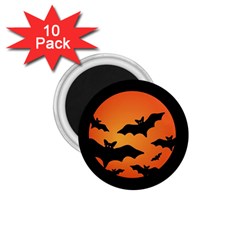 Halloween Bats Moon Full Moon 1 75  Magnets (10 Pack)  by Cendanart