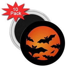 Halloween Bats Moon Full Moon 2 25  Magnets (10 Pack)  by Cendanart