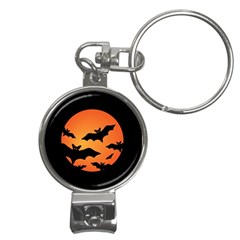 Halloween Bats Moon Full Moon Nail Clippers Key Chain