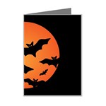 Halloween Bats Moon Full Moon Mini Greeting Card Left