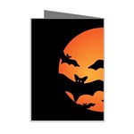 Halloween Bats Moon Full Moon Mini Greeting Card Right