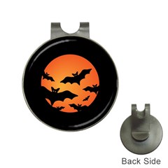 Halloween Bats Moon Full Moon Hat Clips With Golf Markers by Cendanart